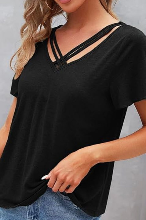 Тениска SANTIAGA BLACK, Цвят: черен, IVET.BG - Твоят онлайн бутик.