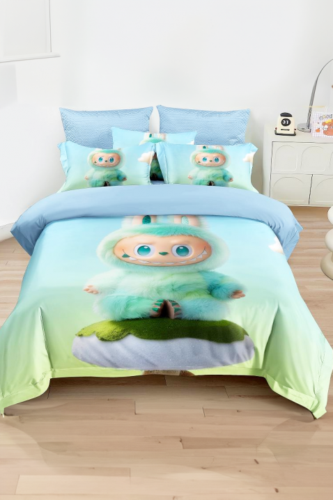 Спален комплект LABUBI RELAX 160x200 cm памук - 3 части, Цвят: светлосин, IVET.BG - Твоят онлайн бутик.
