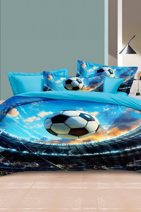 Спален комплект FOOTBALL 160x200 cm памук - 3 части, Цвят: син, IVET.BG - Твоят онлайн бутик.
