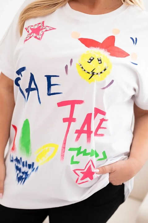 Тениска FRAXELZA WHITE, Цвят: бял, IVET.BG - Твоят онлайн бутик.