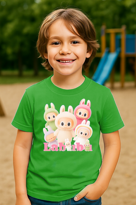 Детска тениска LABUBU KIDDY GREEN, Цвят: зелен, IVET.BG - Твоят онлайн бутик.