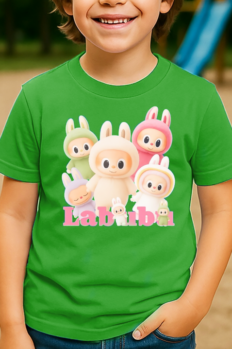 Детска тениска LABUBU KIDDY GREEN, Цвят: зелен, IVET.BG - Твоят онлайн бутик.