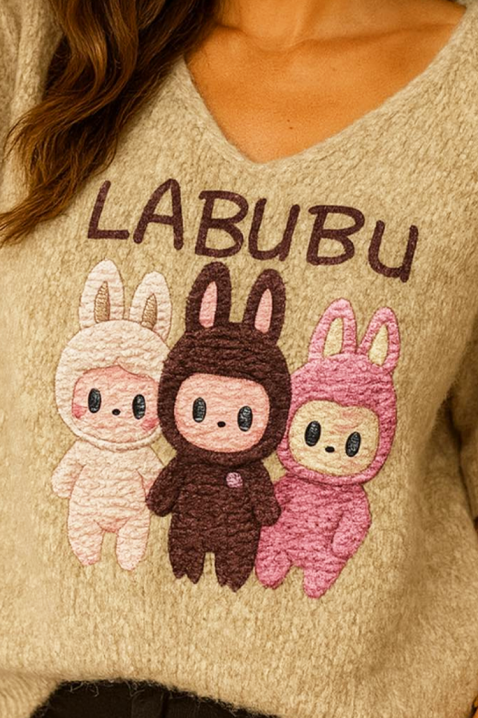 Дамска блуза LABUBU ZULMORDA, Цвят: беж, IVET.BG - Твоят онлайн бутик.