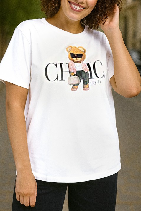 Тениска CLIKONA WHITE, Цвят: бял, IVET.BG - Твоят онлайн бутик.