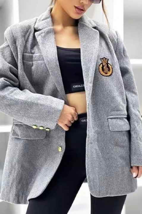Сако DESILENA GREY, Цвят: сив, IVET.BG - Твоят онлайн бутик.