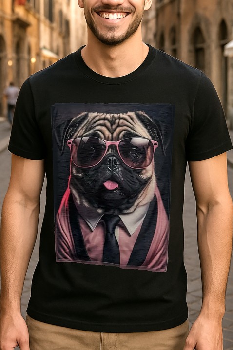 Мъжка тениска DOGGO BLACK, Цвят: черен, IVET.BG - Твоят онлайн бутик.