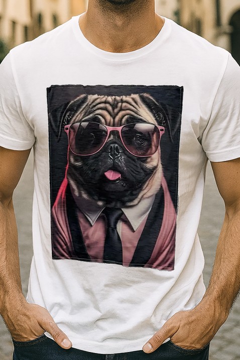 Мъжка тениска DOGGO WHITE, Цвят: бял, IVET.BG - Твоят онлайн бутик.