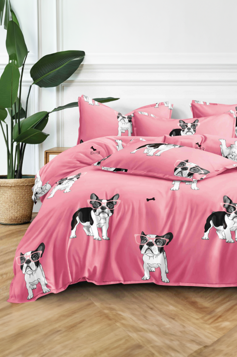 Спален комплект FRENIXA 160x200 cm памук - 3 части, Цвят: розов, IVET.BG - Твоят онлайн бутик.