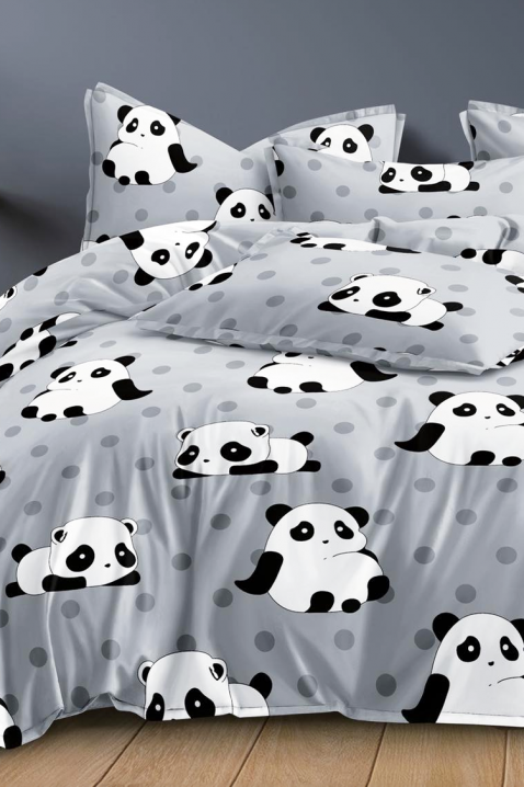 Спален комплект XOMELIA 160x200 cm памук - 4 части, Цвят: сив, IVET.BG - Твоят онлайн бутик.