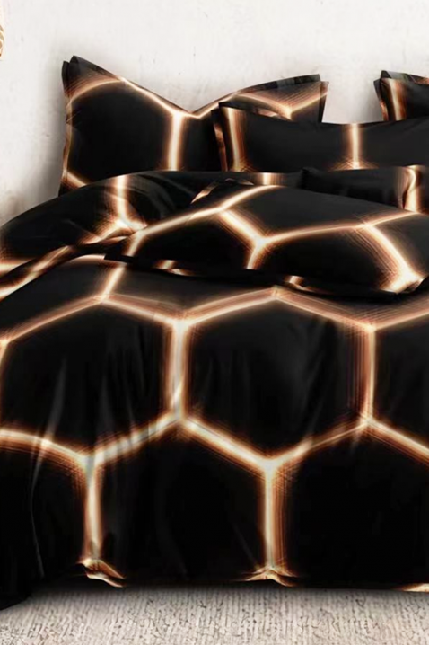 Спален комплект TRAMELZA 160x200 cm памук - 3 части, Цвят: черен, IVET.BG - Твоят онлайн бутик.