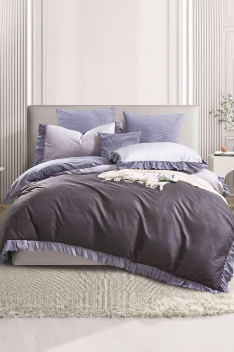 Спален комплект IMOLVEDA 160x200 cm памук - 3 части, Цвят: сив, IVET.BG - Твоят онлайн бутик.
