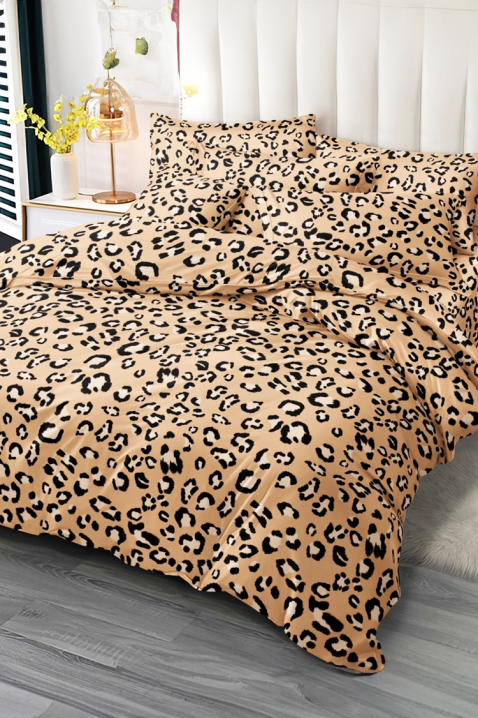 Спален комплект LENIOFEA 160x200 cm памук - 4 части, Цвят: светлокафяв, IVET.BG - Твоят онлайн бутик.