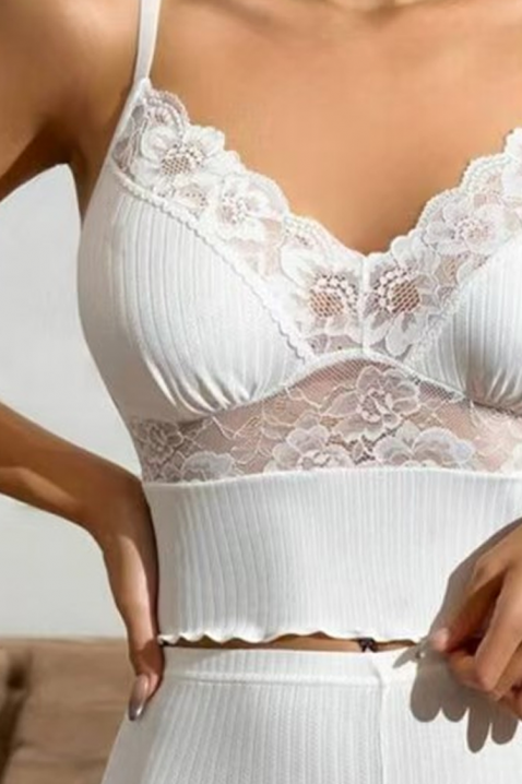 Пижама DLENTINA WHITE, Цвят: бял, IVET.BG - Твоят онлайн бутик.