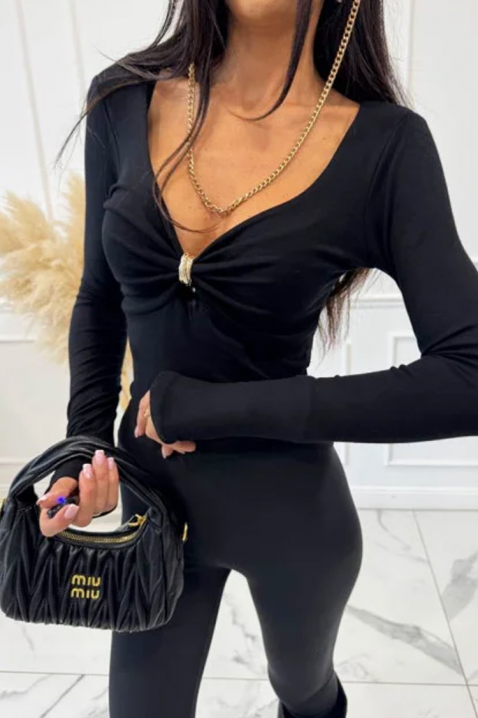 Дамска блуза DRALMORFA BLACK, Цвят: черен, IVET.BG - Твоят онлайн бутик.