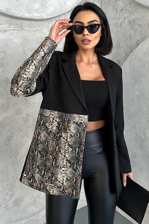 Сако PLOGENA BLACK, Цвят: черен, IVET.BG - Твоят онлайн бутик.