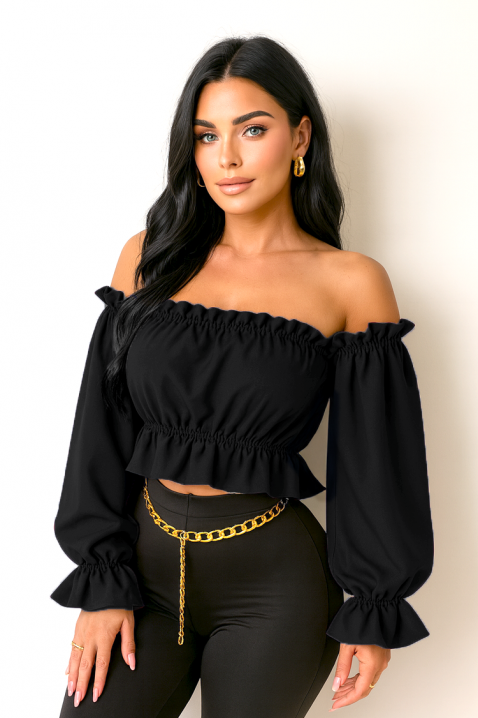 Дамска блуза BLUZERA BLACK, Цвят: черен, IVET.BG - Твоят онлайн бутик.