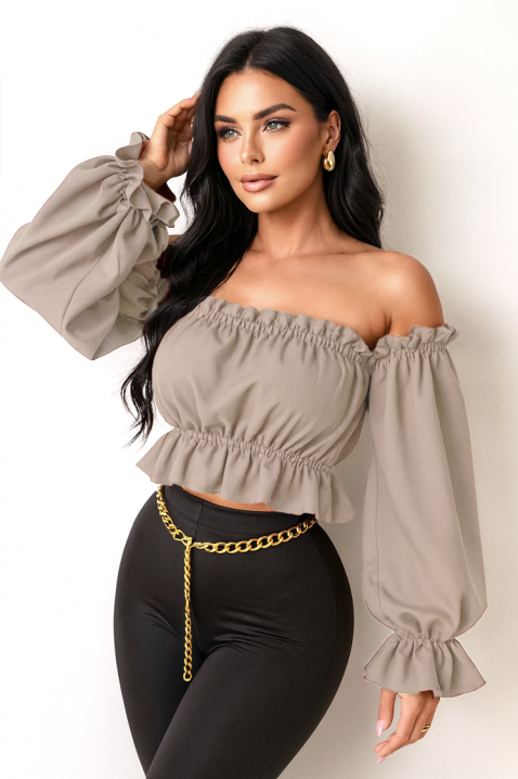 Дамска блуза BLUZERA BEIGE, Цвят: беж, IVET.BG - Твоят онлайн бутик.