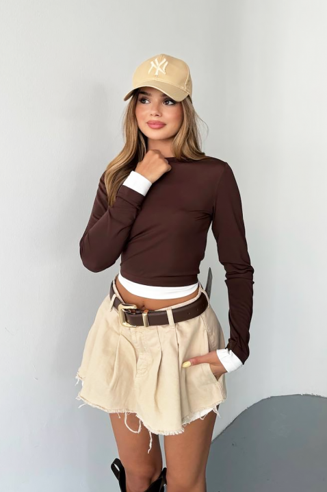 Дамска блуза SERGNOZA BROWN, Цвят: кафяв, IVET.BG - Твоят онлайн бутик.