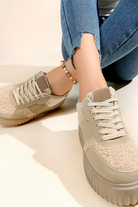 Дамски кецове KLAZONA BEIGE, Цвят: беж, IVET.BG - Твоят онлайн бутик.
