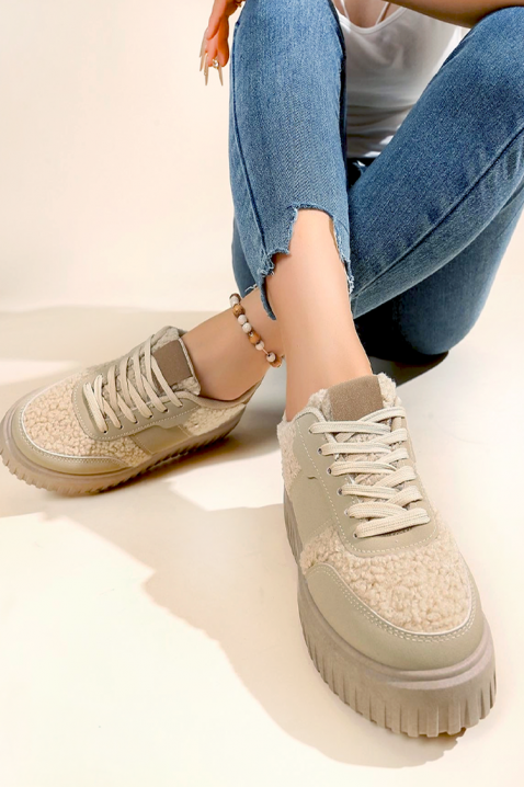 Дамски кецове KLAZONA BEIGE, Цвят: беж, IVET.BG - Твоят онлайн бутик.