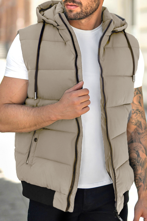 Мъжки елек MAKROZO BEIGE, Цвят: беж, IVET.BG - Твоят онлайн бутик.