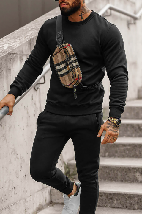 Мъжки спортен комплект FOLMER BLACK, Цвят: черен, IVET.BG - Твоят онлайн бутик.