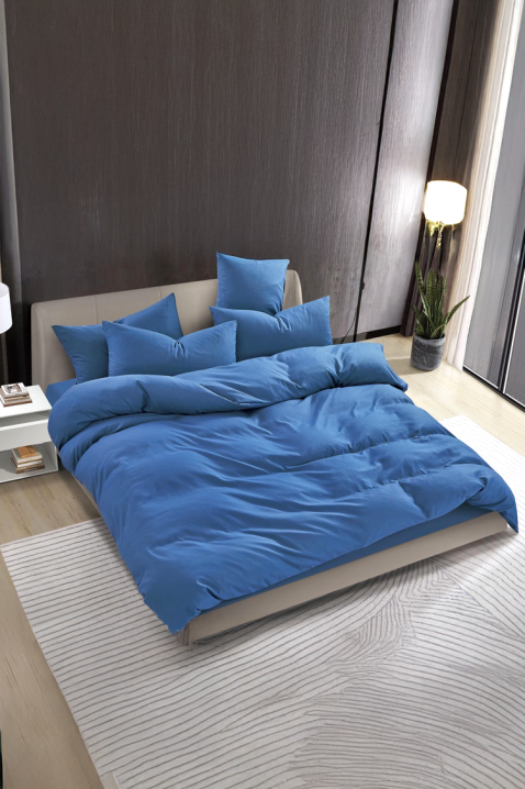 Спален комплект SOLPESA BLUE 160x200 cm памук - 3 части, Цвят: син, IVET.BG - Твоят онлайн бутик.