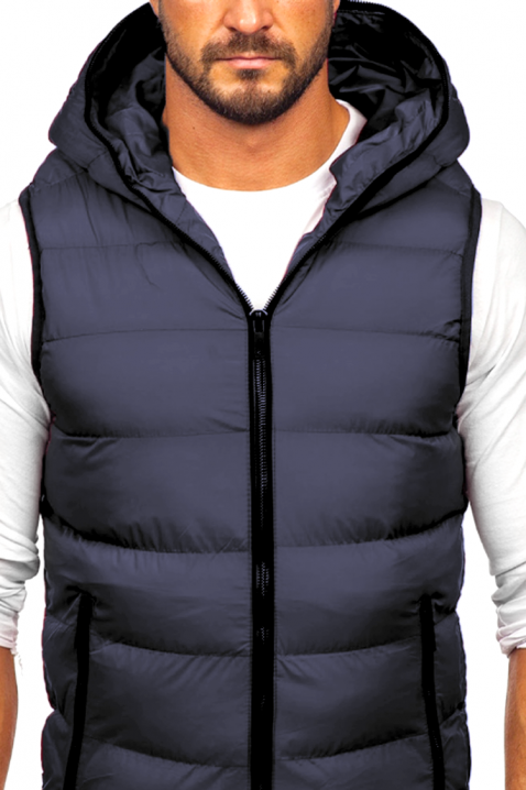 Мъжки елек MEJELO NAVY, Цвят: тъмносин, IVET.BG - Твоят онлайн бутик.
