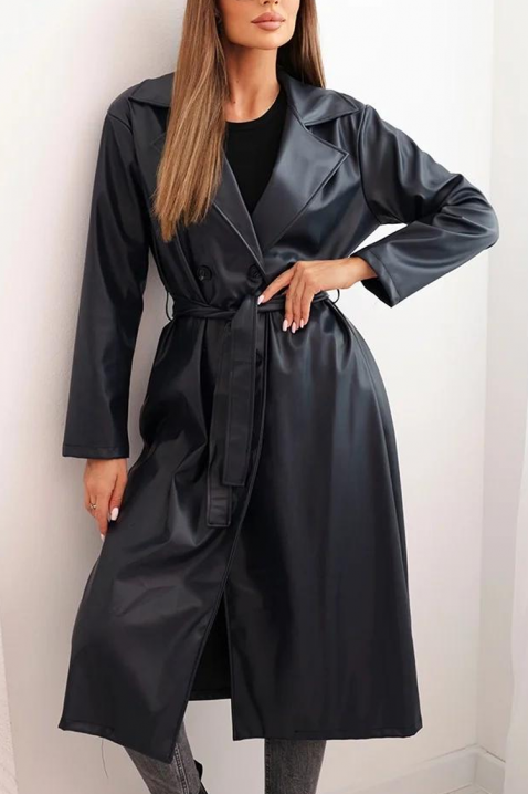 Тренчкот NARFENZA BLACK, Цвят: черен, IVET.BG - Твоят онлайн бутик.