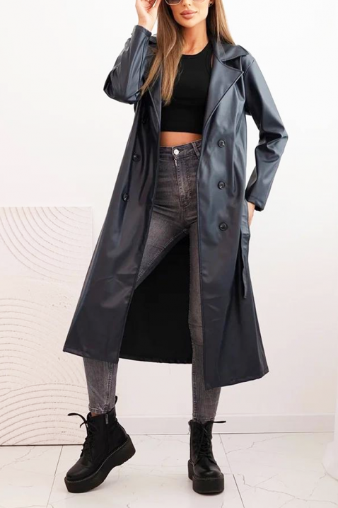 Тренчкот NARFENZA BLACK, Цвят: черен, IVET.BG - Твоят онлайн бутик.