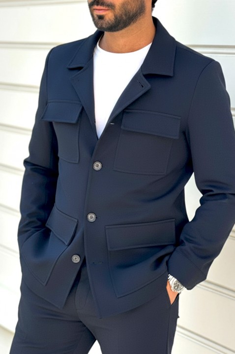 Мъжко палто KARMOLO NAVY, Цвят: тъмносин, IVET.BG - Твоят онлайн бутик.