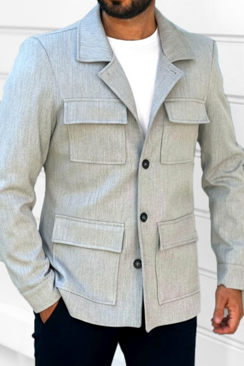 Мъжко палто KARMOLO GREY, Цвят: сив, IVET.BG - Твоят онлайн бутик.