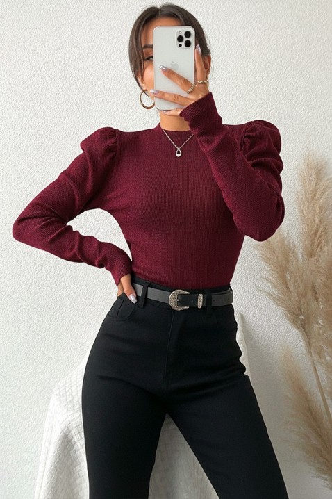 Дамска блуза ZLAMENZA BORDO, Цвят: бордо, IVET.BG - Твоят онлайн бутик.