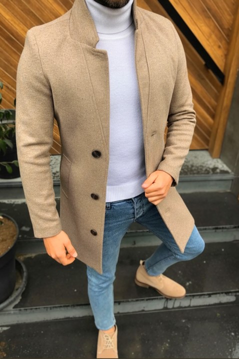 Мъжко палто MONENZO BEIGE, Цвят: беж, IVET.BG - Твоят онлайн бутик.