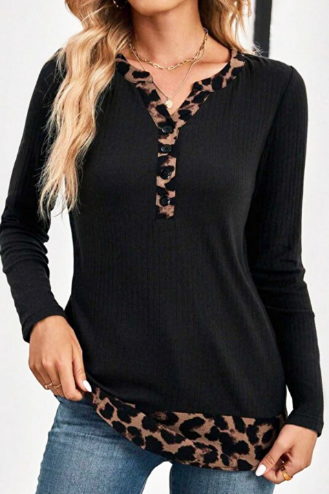 Дамска блуза GLINEZA BLACK, Цвят: черен, IVET.BG - Твоят онлайн бутик.
