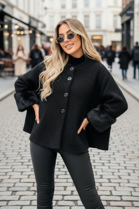 Палто KRENINA BLACK, Цвят: черен, IVET.BG - Твоят онлайн бутик.