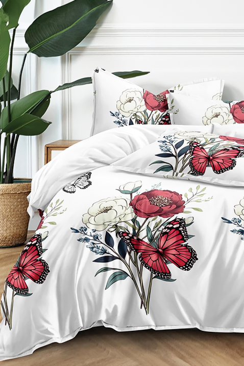 Спален комплект ZIOLENJA 200x220 cm памук - 4 части, Цвят: бял, IVET.BG - Твоят онлайн бутик.