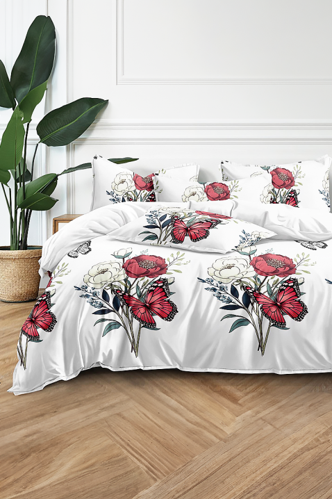 Спален комплект ZIOLENJA 200x220 cm памук - 4 части, Цвят: бял, IVET.BG - Твоят онлайн бутик.