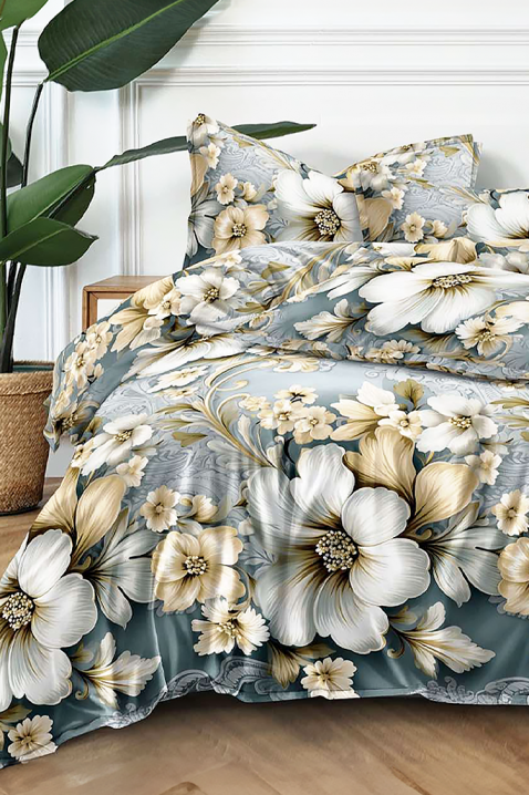 Спален комплект PIONEHA 200x220 cm памук - 4 части, Цвят: сив, IVET.BG - Твоят онлайн бутик.