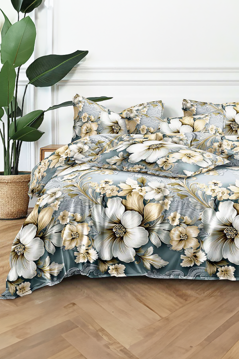 Спален комплект PIONEHA 200x220 cm памук - 4 части, Цвят: сив, IVET.BG - Твоят онлайн бутик.
