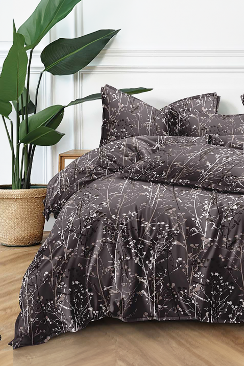 Спален комплект DRONELMA 180x200 cm памук - 3 части, Цвят: черен, IVET.BG - Твоят онлайн бутик.