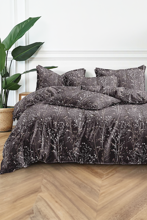 Спален комплект DRONELMA 180x200 cm памук - 3 части, Цвят: черен, IVET.BG - Твоят онлайн бутик.