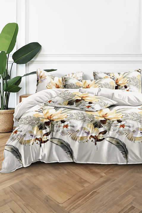 Спален комплект VODELMEA 200x220 cm памук - 4 части, Цвят: сив, IVET.BG - Твоят онлайн бутик.