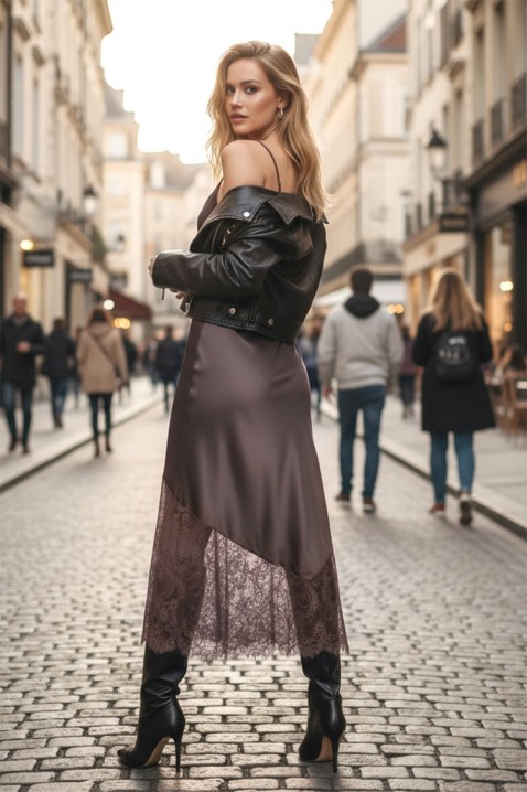 Рокля MIOFEZA BROWN, Цвят: кафяв, IVET.BG - Твоят онлайн бутик.