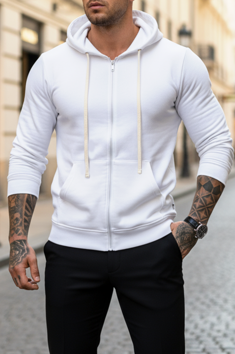 Мъжки суичър VONTEZO WHITE, Цвят: бял, IVET.BG - Твоят онлайн бутик.