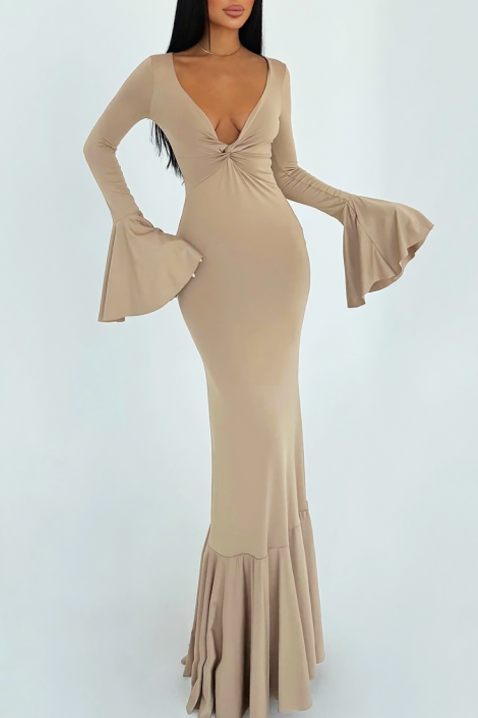 Рокля LENZEDA BEIGE, Цвят: беж, IVET.BG - Твоят онлайн бутик.
