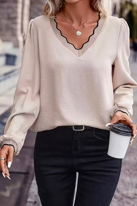 Дамска блуза BIOFEHA BEIGE, Цвят: беж, IVET.BG - Твоят онлайн бутик.