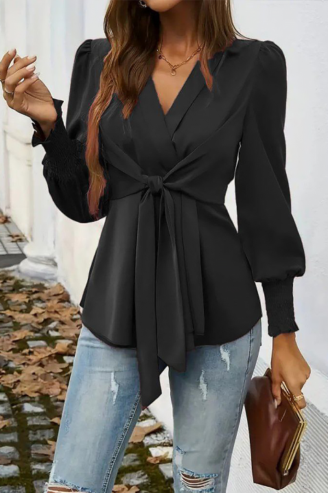 Дамска блуза GIRFOLZA BLACK, Цвят: черен, IVET.BG - Твоят онлайн бутик.