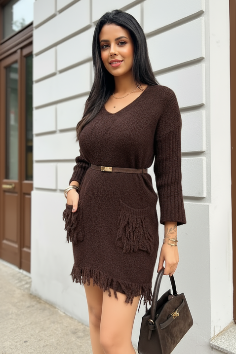 Рокля MESMARDA BROWN, Цвят: кафяв, IVET.BG - Твоят онлайн бутик.