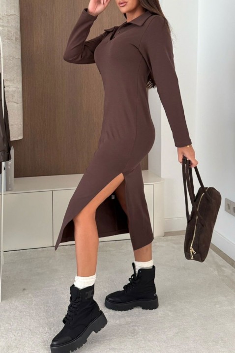 Рокля NIOFEGA BROWN, Цвят: кафяв, IVET.BG - Твоят онлайн бутик.
